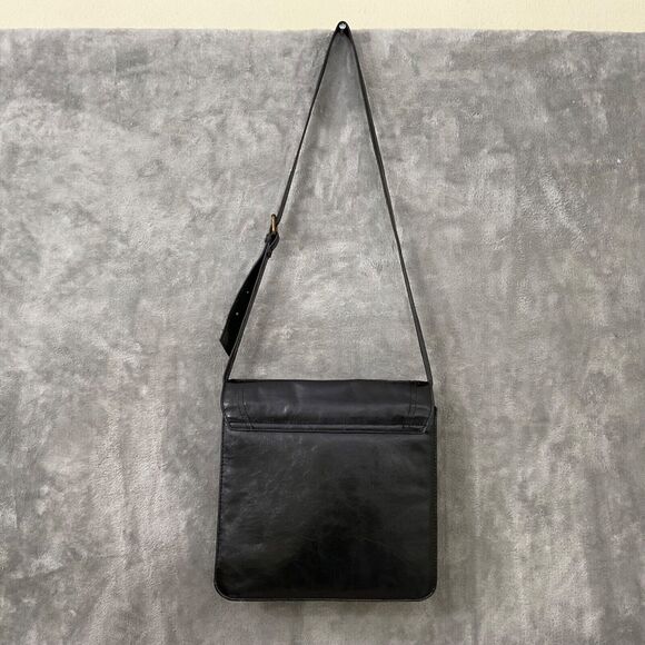 Steve Madden Purse Faux Leather Black Flap Cross Body Shoulder Bag toggle 90’s ? - Picture 6 of 14